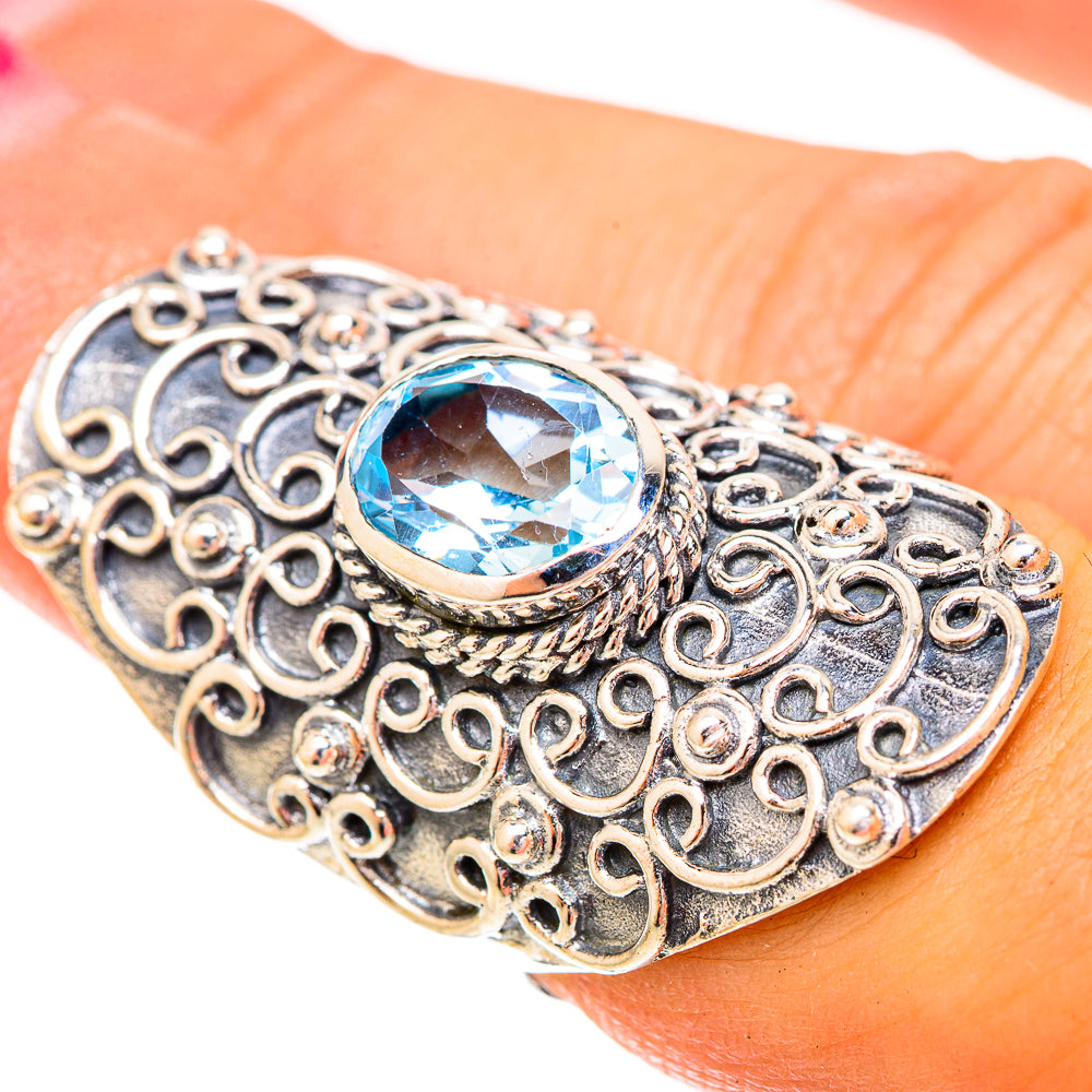 Blue Topaz Rings handcrafted by Ana Silver Co - RING120689