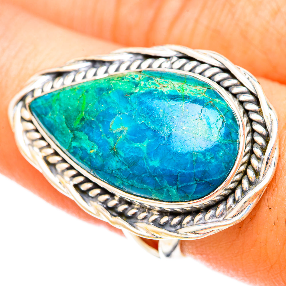 Chrysocolla Rings handcrafted by Ana Silver Co - RING120691