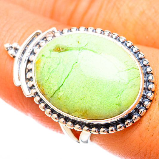 Lemon Chrysoprase Rings handcrafted by Ana Silver Co - RING120693
