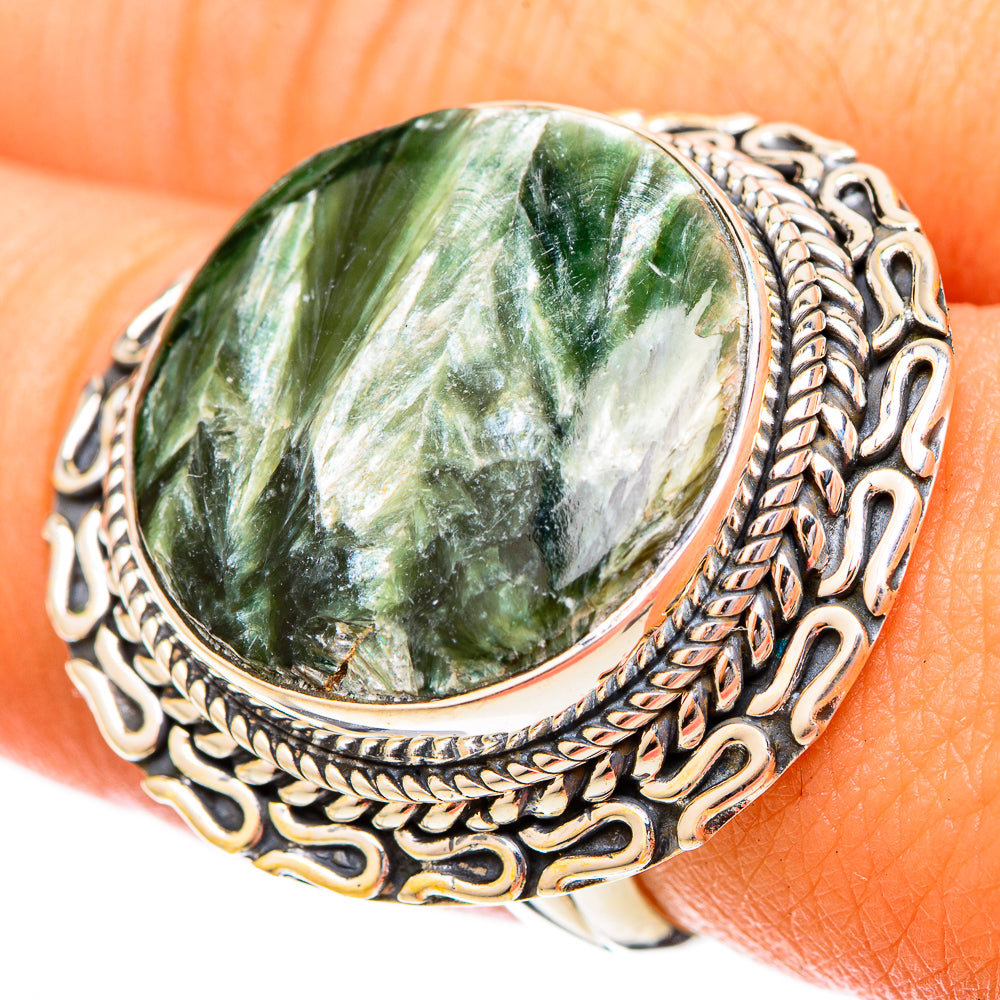 Seraphinite Rings handcrafted by Ana Silver Co - RING120699