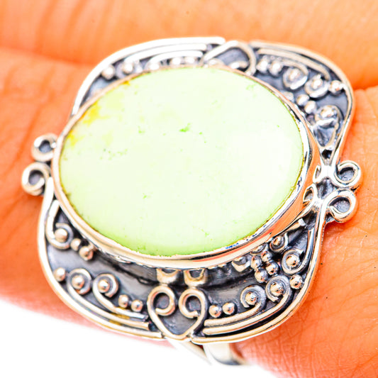 Lemon Chrysoprase Rings handcrafted by Ana Silver Co - RING120700
