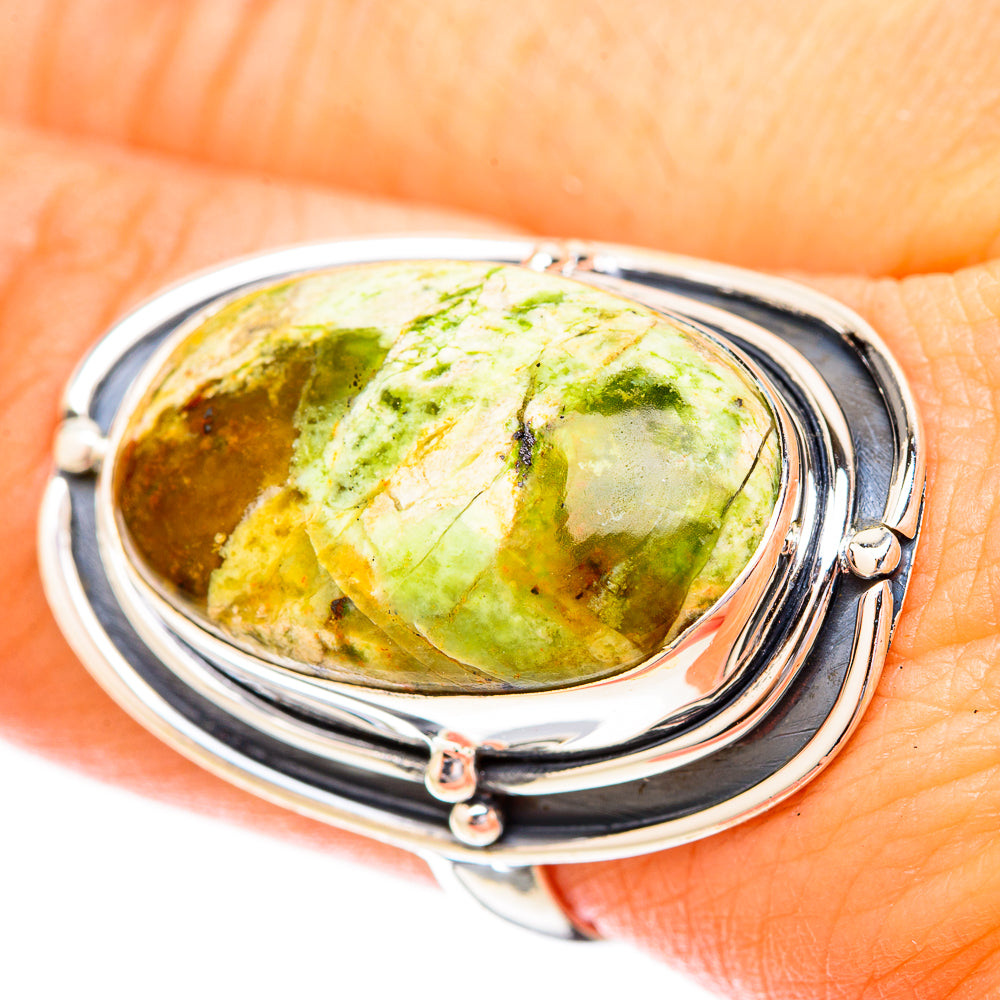Australian Green Opal Rings handcrafted by Ana Silver Co - RING120701