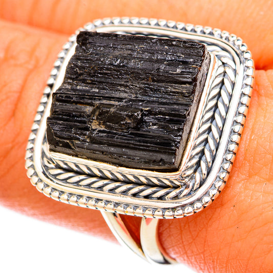 Black Tourmaline Rings handcrafted by Ana Silver Co - RING120714