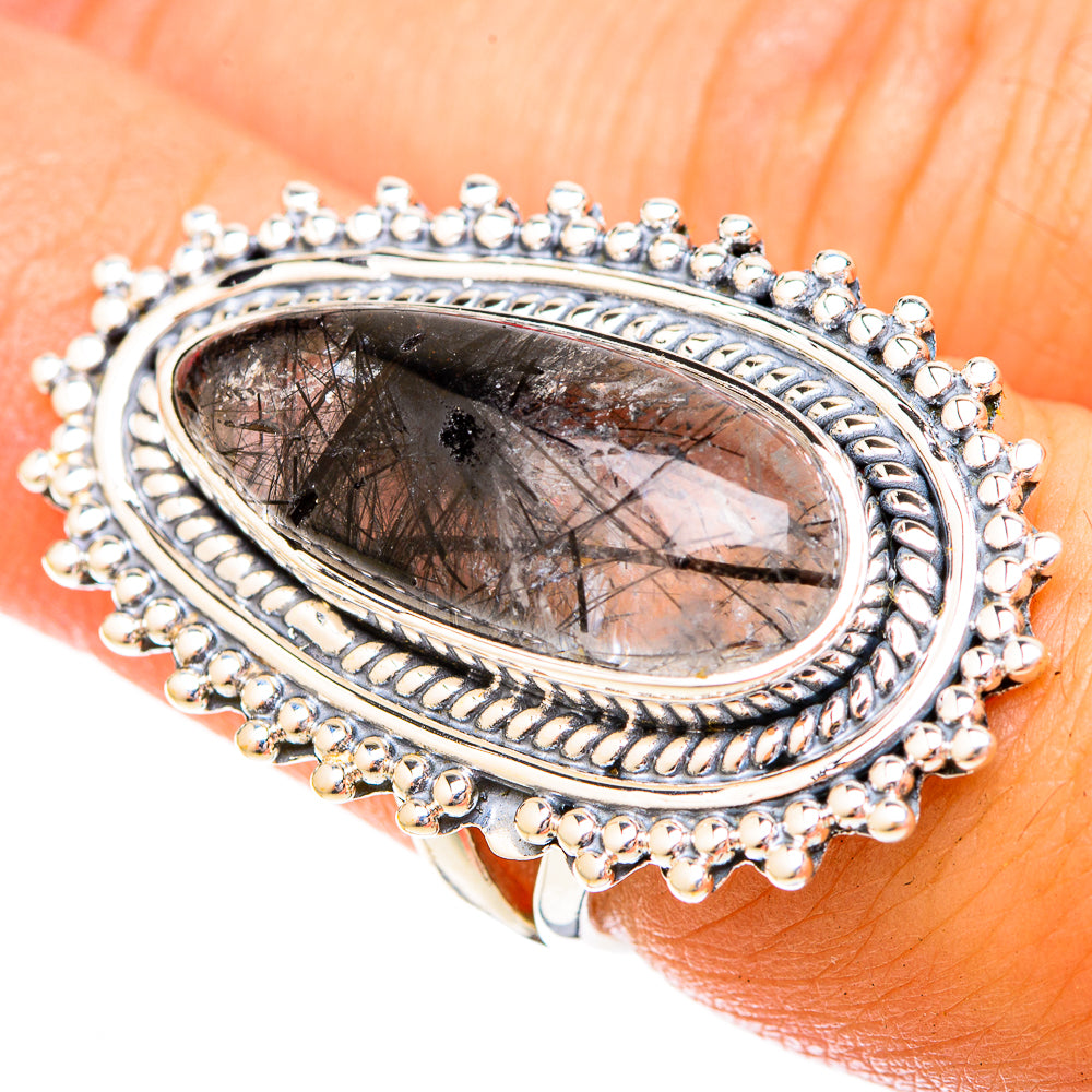 Tourmalinated Quartz Rings handcrafted by Ana Silver Co - RING120715