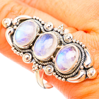 Rainbow Moonstone Rings handcrafted by Ana Silver Co - RING120721