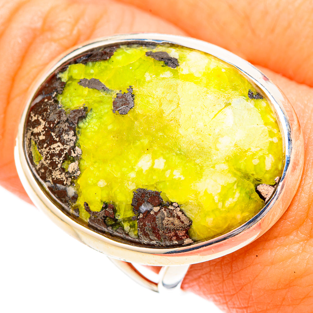 Lizardite Rings handcrafted by Ana Silver Co - RING120724