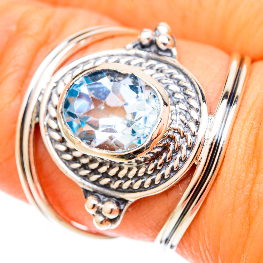 Blue Topaz Rings handcrafted by Ana Silver Co - RING120726