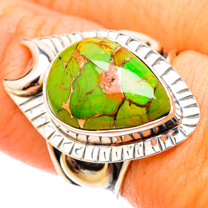 Green Copper Composite Turquoise Rings handcrafted by Ana Silver Co - RING120735