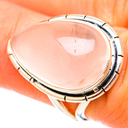 Rose Quartz Rings handcrafted by Ana Silver Co - RING120742