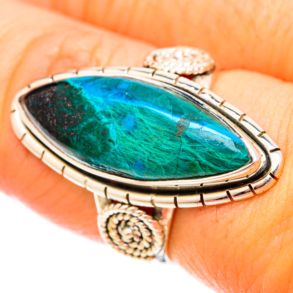 Chrysocolla Rings handcrafted by Ana Silver Co - RING120752