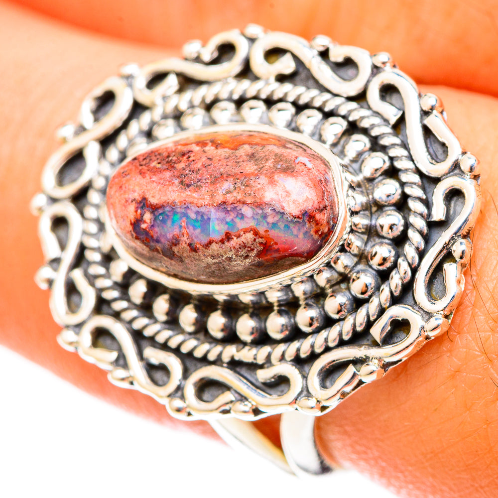 Spider Web Obsidian Rings handcrafted by Ana Silver Co - RING120754