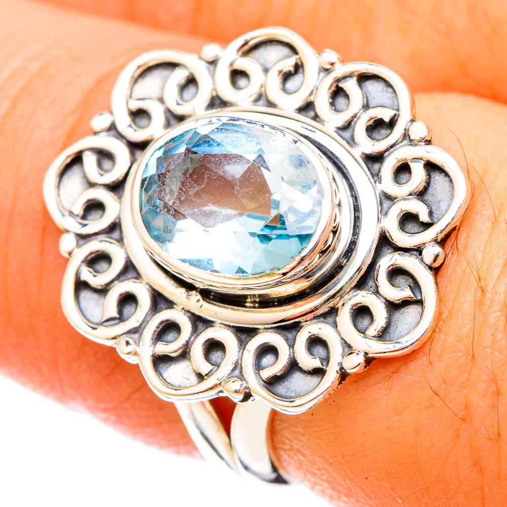 Blue Topaz Rings handcrafted by Ana Silver Co - RING120759