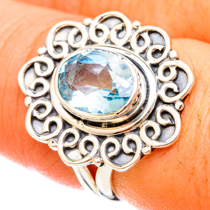 Blue Topaz Rings handcrafted by Ana Silver Co - RING120759