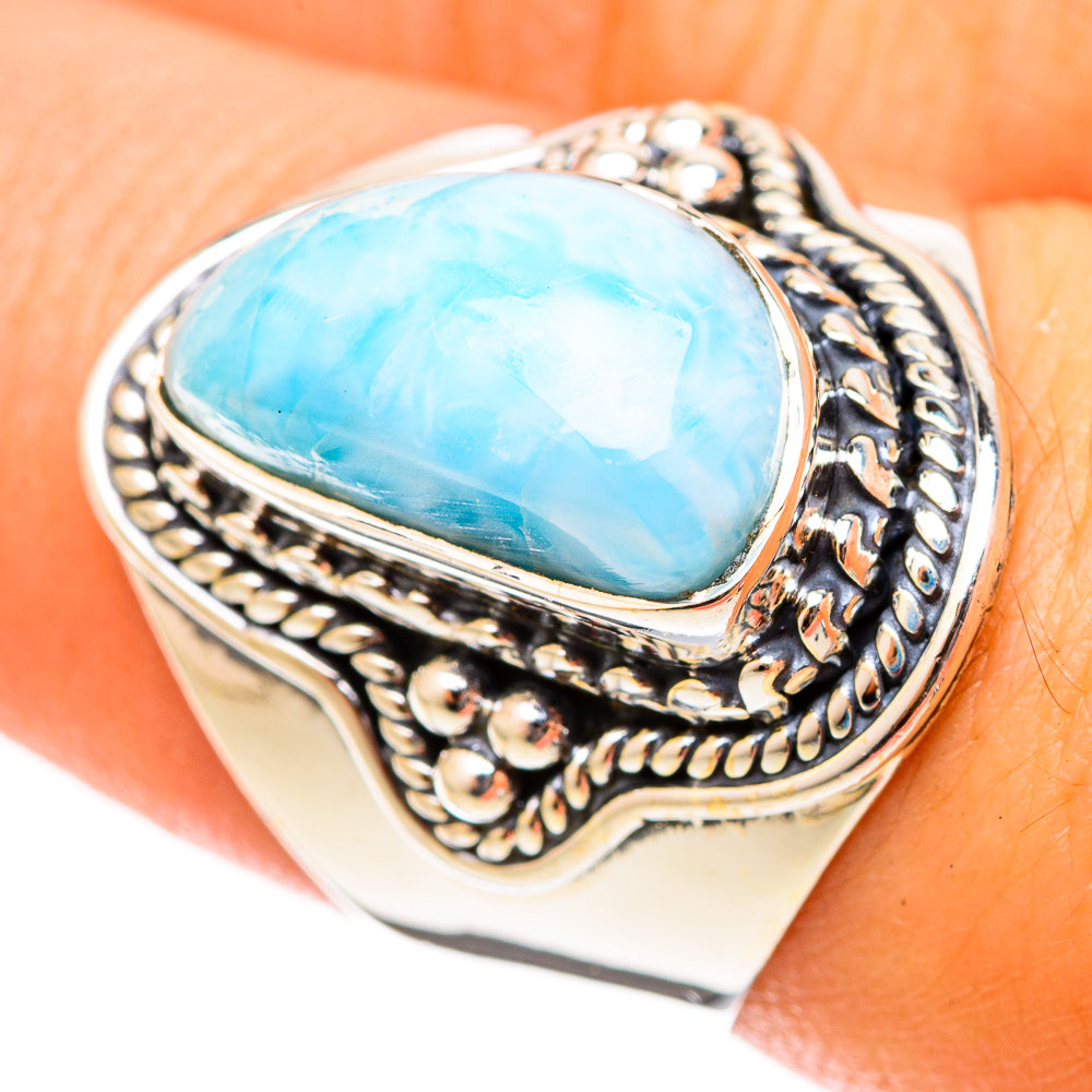 Larimar Rings handcrafted by Ana Silver Co - RING120761