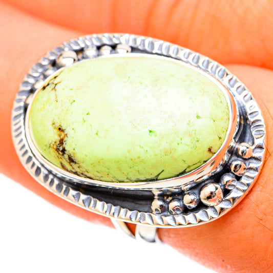Lemon Chrysoprase Rings handcrafted by Ana Silver Co - RING120767