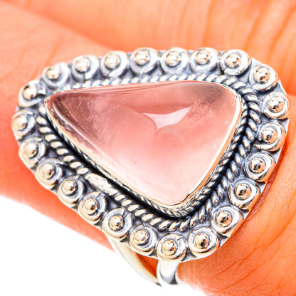 Rose Quartz Rings handcrafted by Ana Silver Co - RING120775