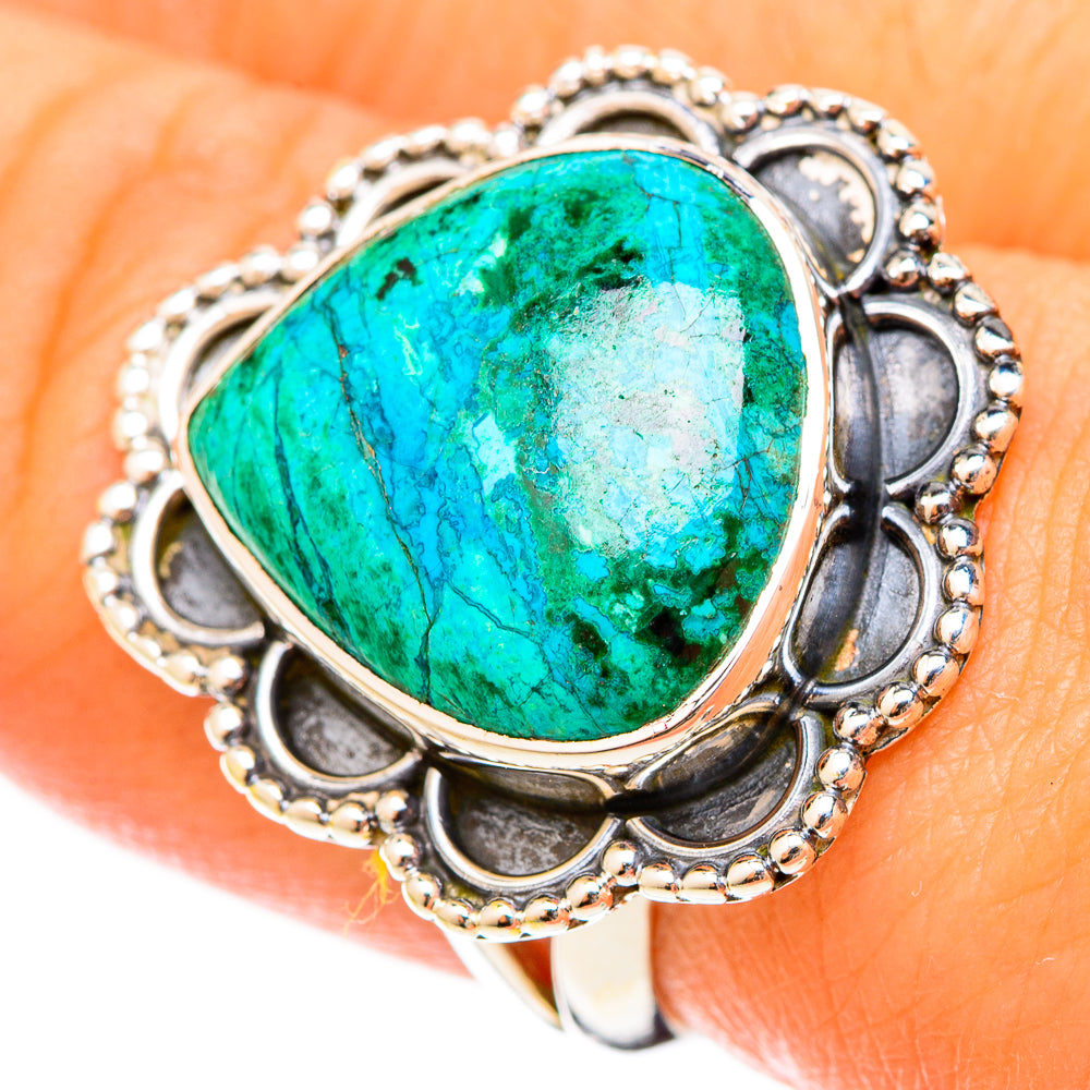 Chrysocolla Rings handcrafted by Ana Silver Co - RING120787