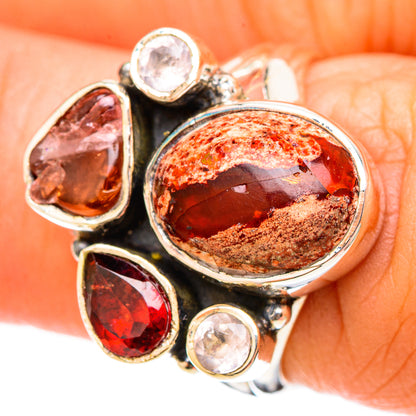 Mexican Fire Opal Rings handcrafted by Ana Silver Co - RING120788
