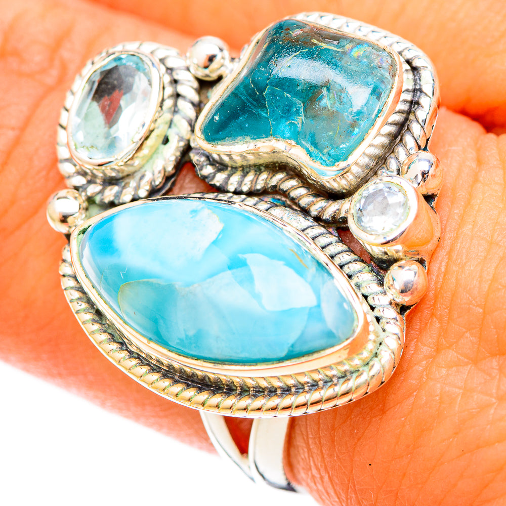 Larimar Rings handcrafted by Ana Silver Co - RING120794