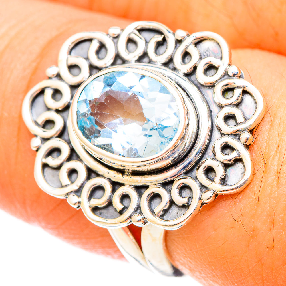 Blue Topaz Rings handcrafted by Ana Silver Co - RING120795