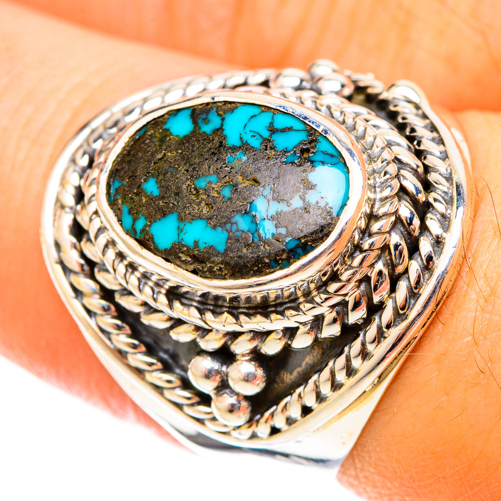 Tibetan Turquoise Rings handcrafted by Ana Silver Co - RING120797