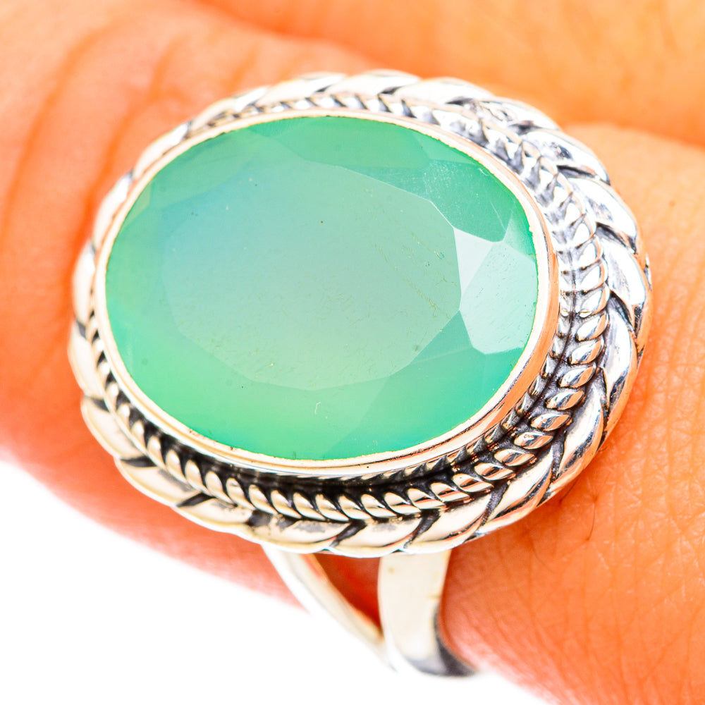 Aqua Chalcedony Rings handcrafted by Ana Silver Co - RING120798