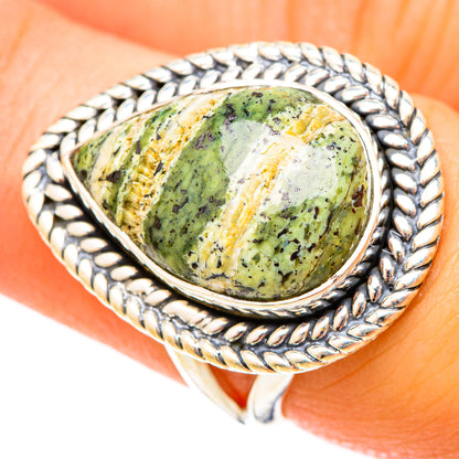 Green Swiss Opal Rings handcrafted by Ana Silver Co - RING120799