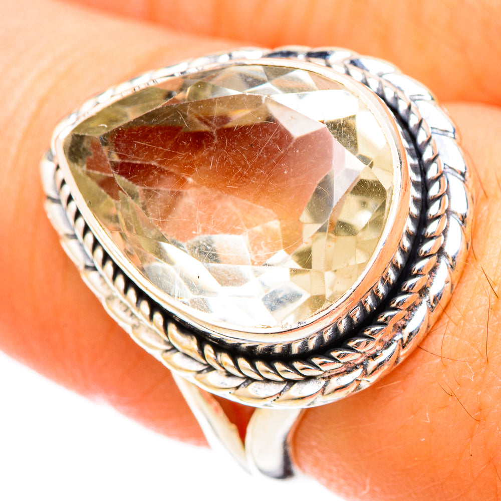 Green Amethyst Rings handcrafted by Ana Silver Co - RING120802