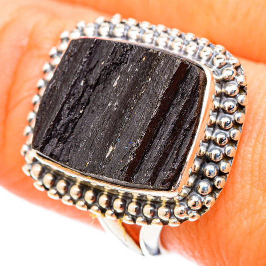 Black Tourmaline Rings handcrafted by Ana Silver Co - RING120814