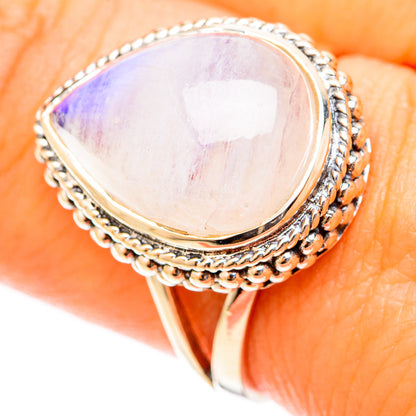 Rainbow Moonstone Rings handcrafted by Ana Silver Co - RING120816