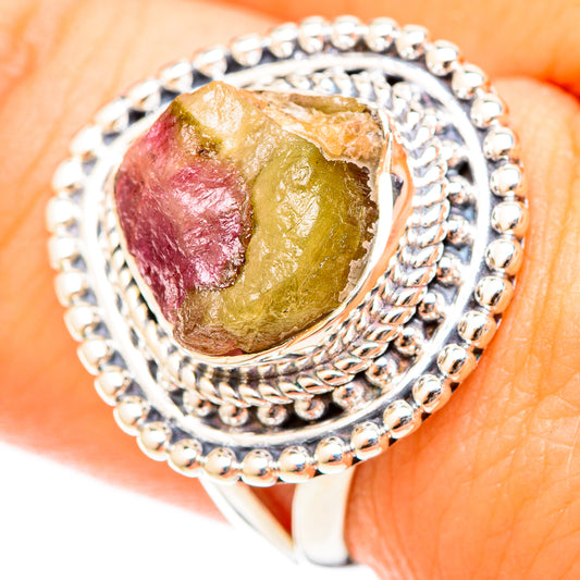 Watermelon Tourmaline Rings handcrafted by Ana Silver Co - RING120818