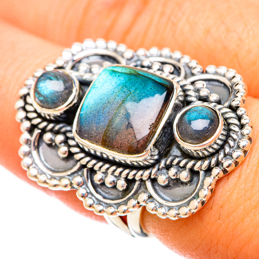Labradorite Rings handcrafted by Ana Silver Co - RING120834
