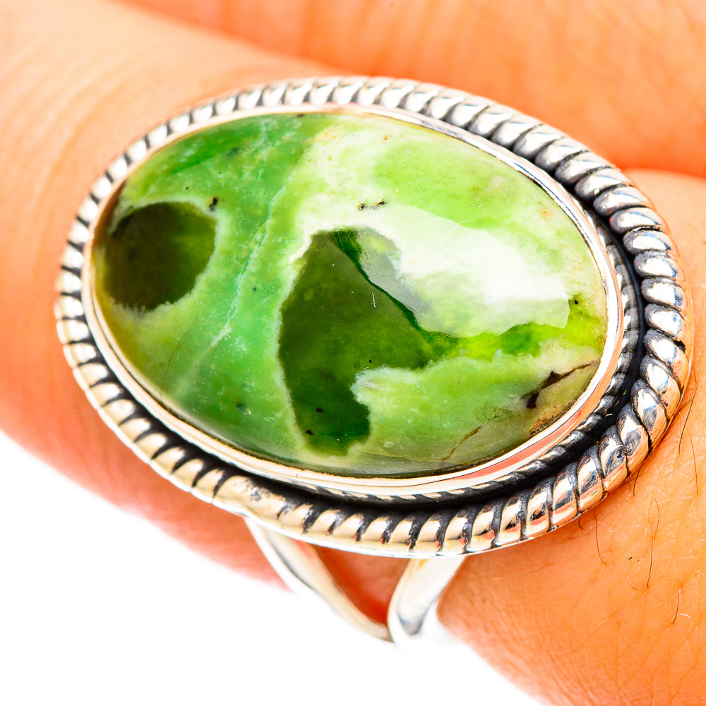 Australian Green Opal Rings handcrafted by Ana Silver Co - RING120836