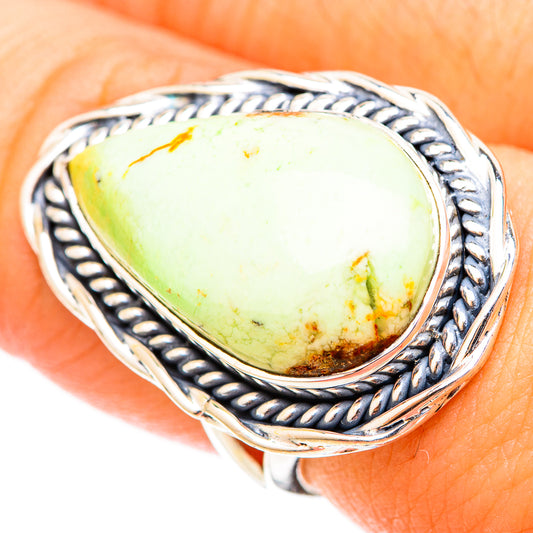Lemon Chrysoprase Rings handcrafted by Ana Silver Co - RING120837