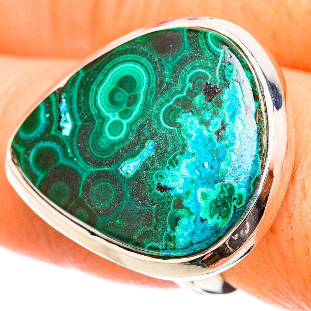 Malachite In Chrysocolla Rings handcrafted by Ana Silver Co - RING120839
