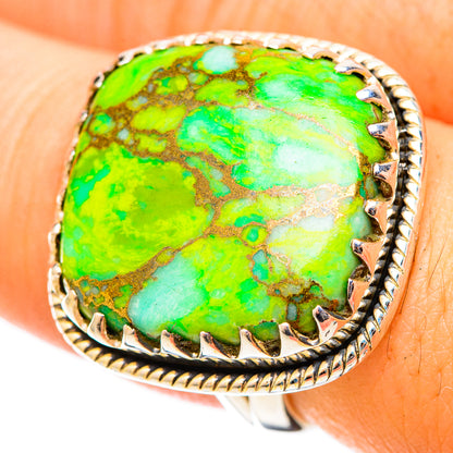 Green Copper Composite Turquoise Rings handcrafted by Ana Silver Co - RING120841