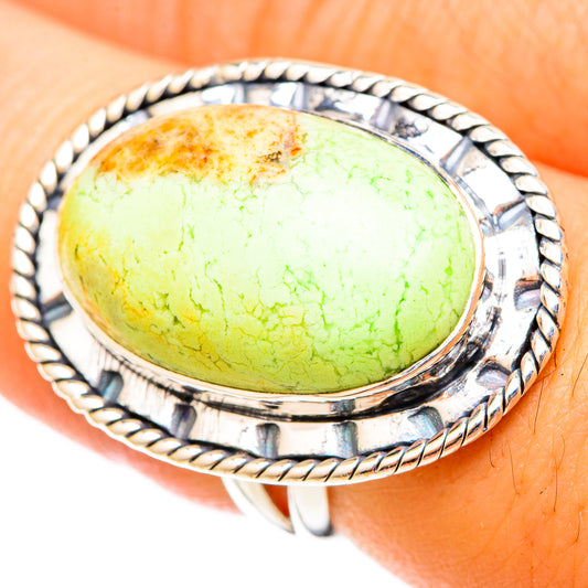 Lemon Chrysoprase Rings handcrafted by Ana Silver Co - RING120845