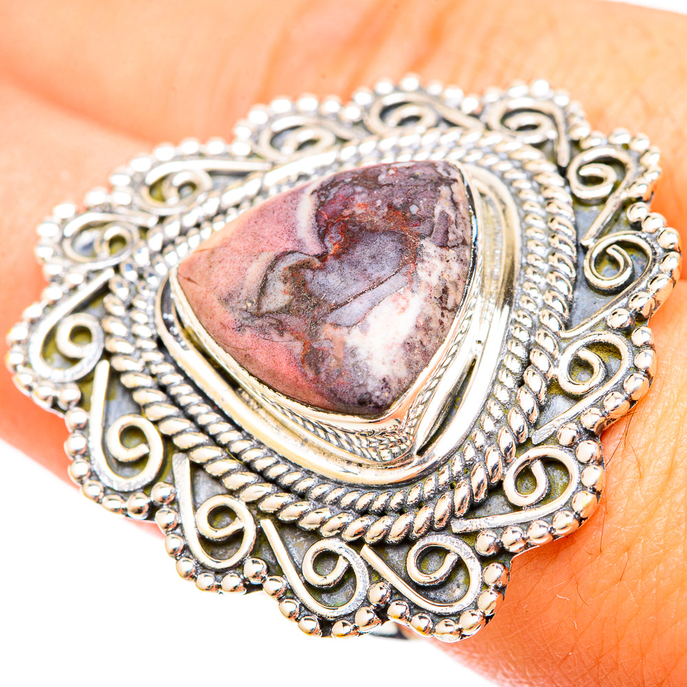 Pink Agate Rings handcrafted by Ana Silver Co - RING120850