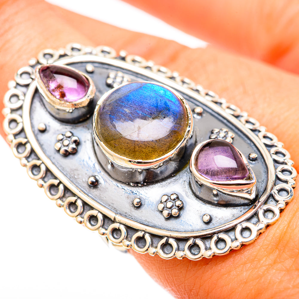 Labradorite Rings handcrafted by Ana Silver Co - RING120876