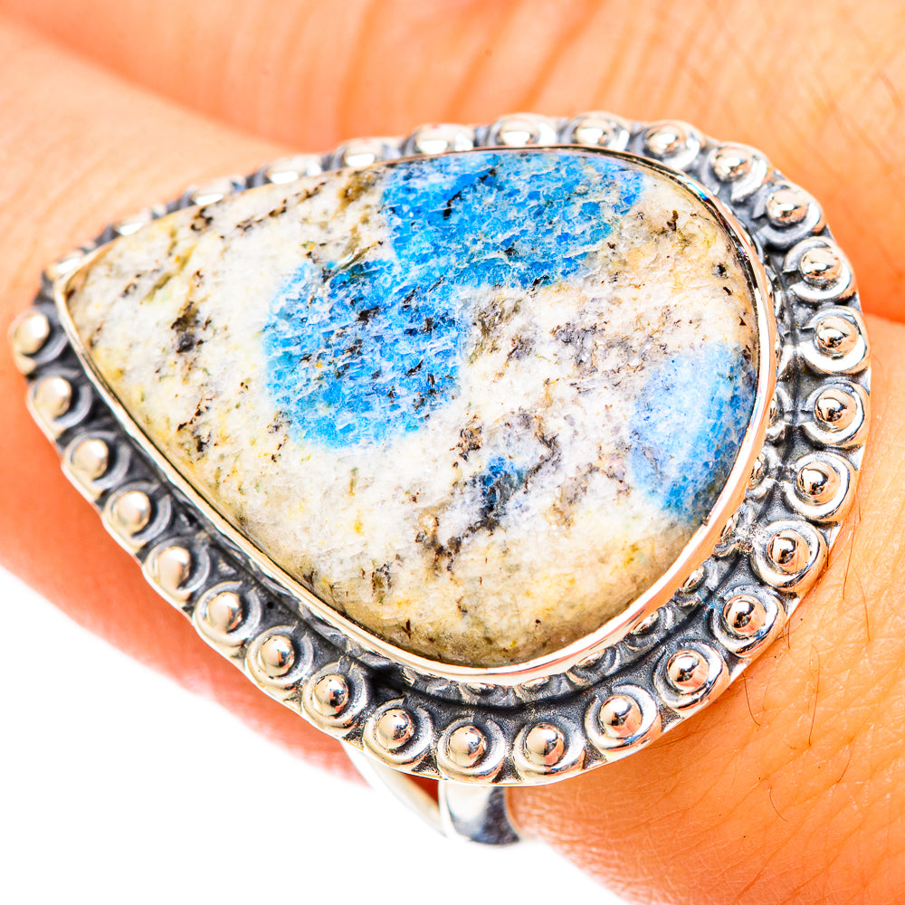 K2 Blue Azurite Rings handcrafted by Ana Silver Co - RING120886