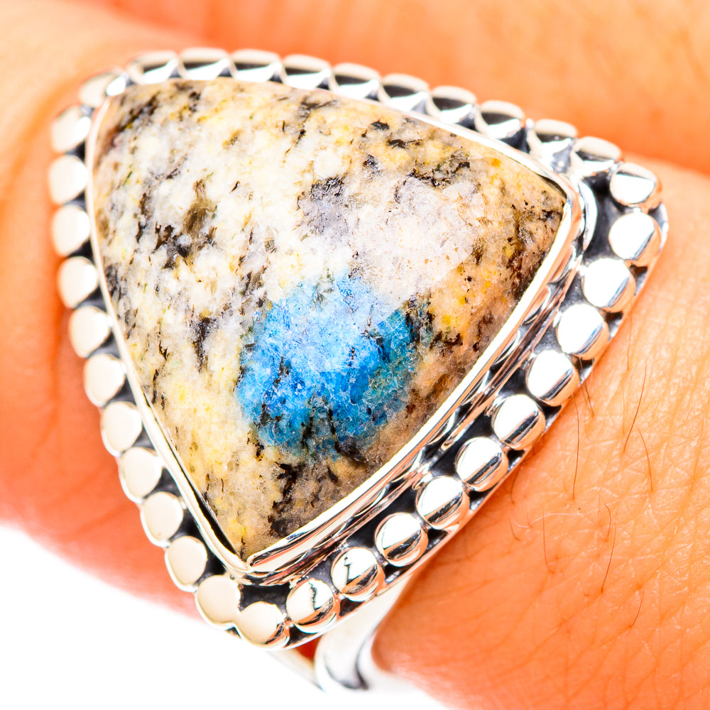 K2 Blue Azurite Rings handcrafted by Ana Silver Co - RING120889