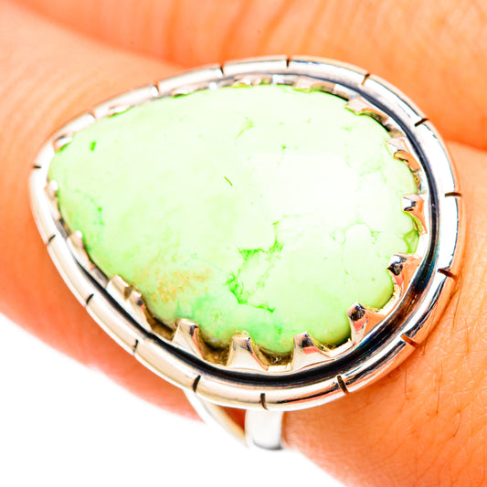 Lemon Chrysoprase Rings handcrafted by Ana Silver Co - RING120903