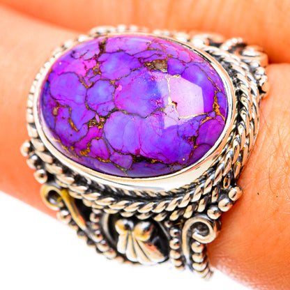 Purple Copper Composite Turquoise Rings handcrafted by Ana Silver Co - RING120919