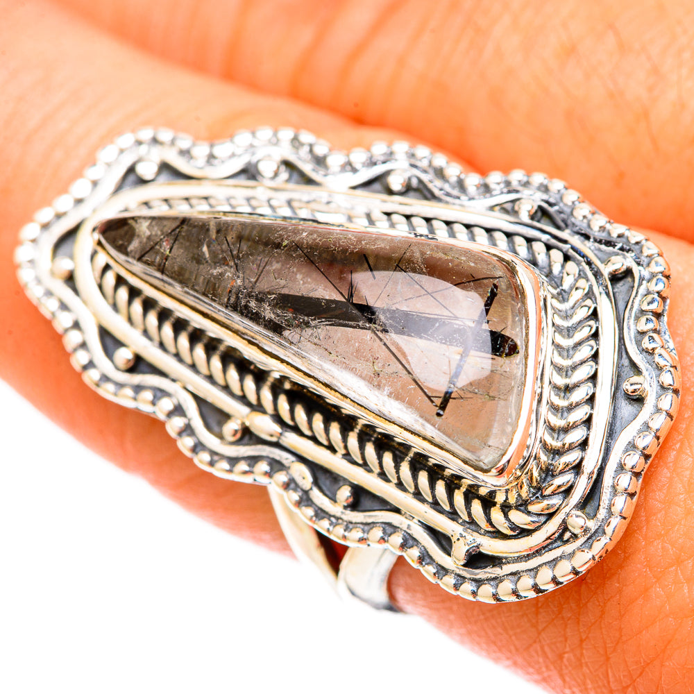Tourmalinated Quartz Rings handcrafted by Ana Silver Co - RING120925