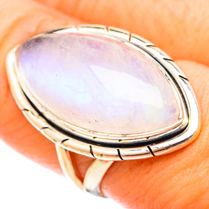 Rainbow Moonstone Rings handcrafted by Ana Silver Co - RING120927