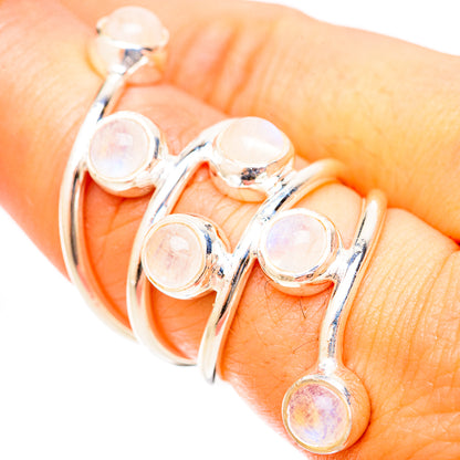 Rainbow Moonstone Rings handcrafted by Ana Silver Co - RING120931