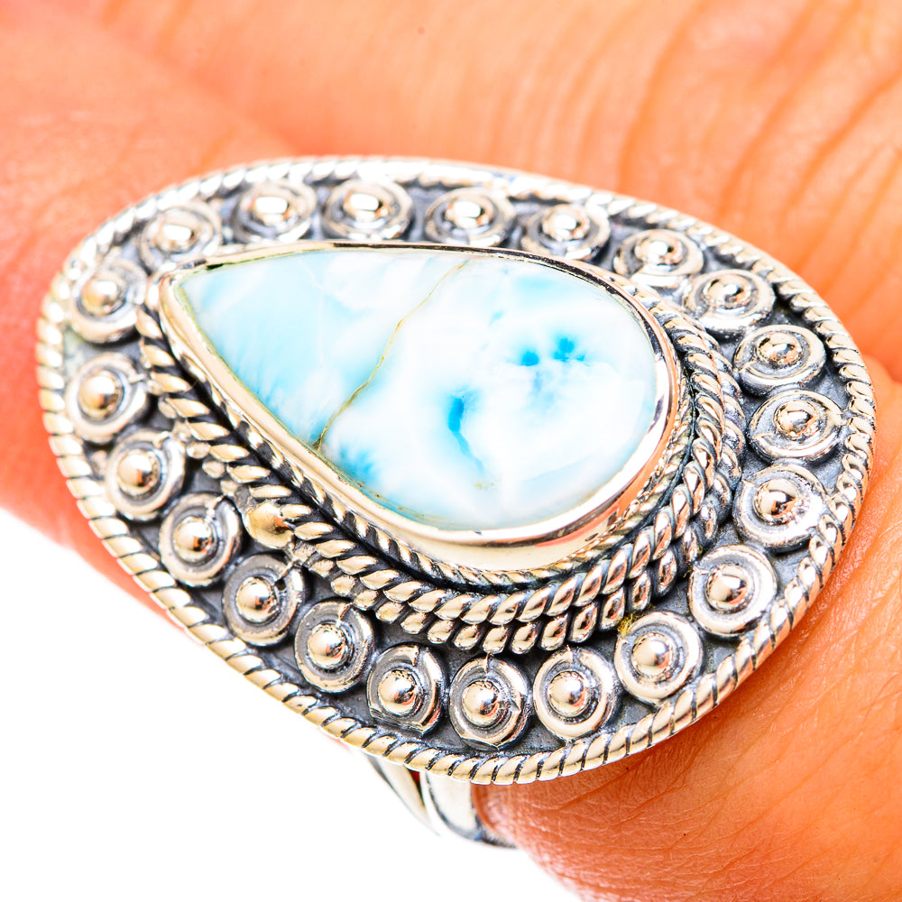 Larimar Rings handcrafted by Ana Silver Co - RING120948