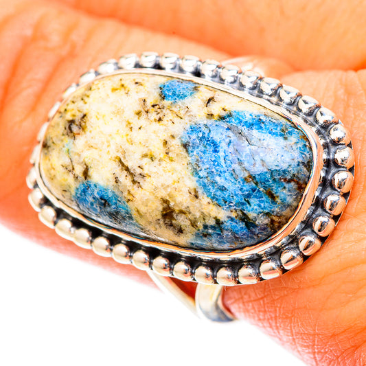 K2 Blue Azurite Rings handcrafted by Ana Silver Co - RING120952
