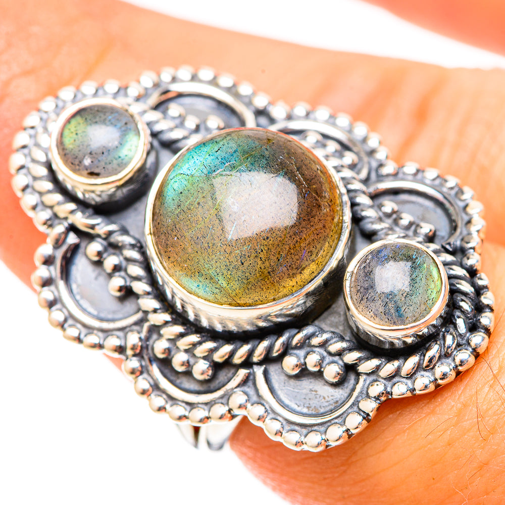 Labradorite Rings handcrafted by Ana Silver Co - RING120956