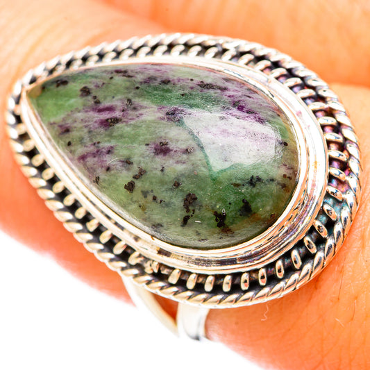 Ruby Zoisite Rings handcrafted by Ana Silver Co - RING120959